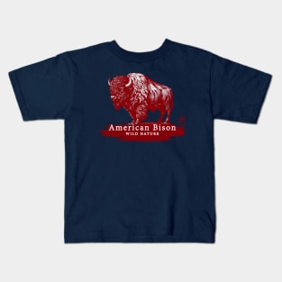 American Bison - WILD NATURE - BISON -17 Kids T-Shirt